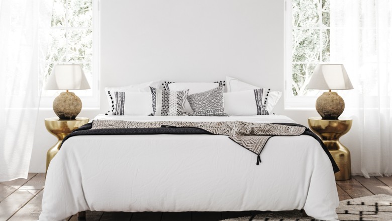 dormitorio nordico romantico