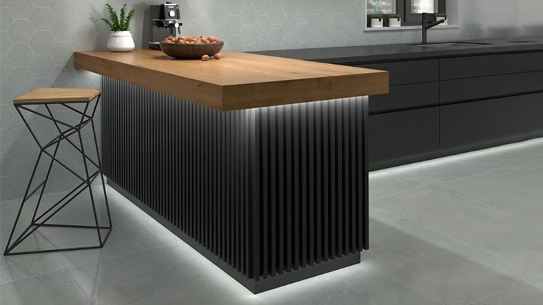 Suelo gris cocina