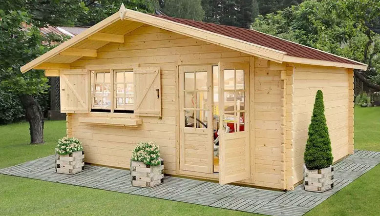 casita de madera para jardín