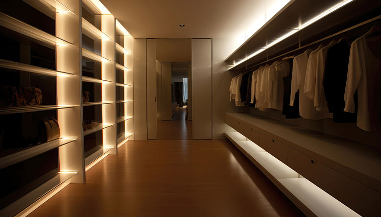 Vestidor bien iluminado